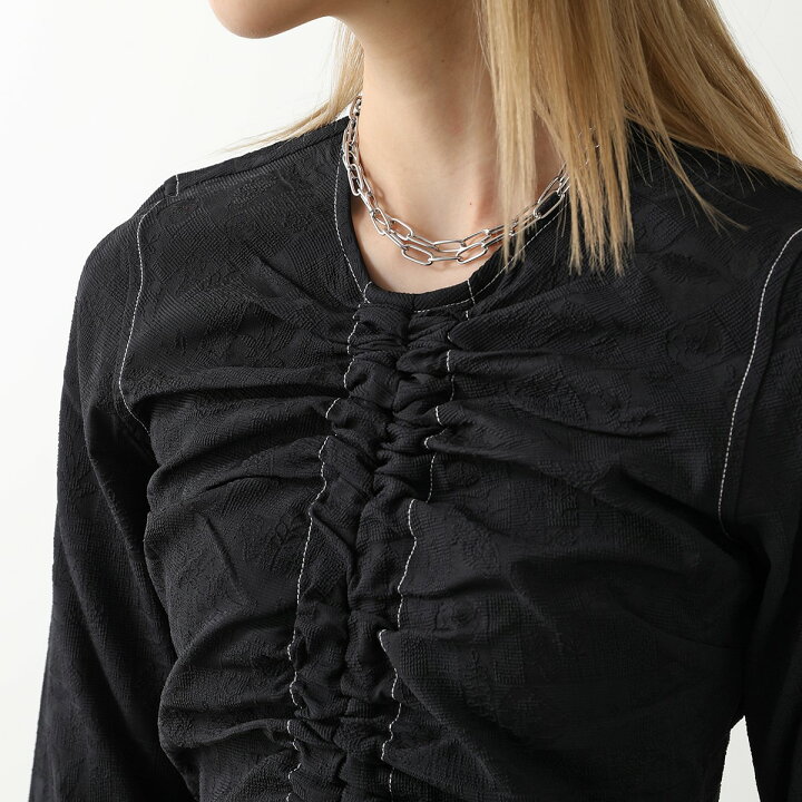 楽天市場】GANNI ガニー ブラウス Stretch Jacquard Ruched Blouse  