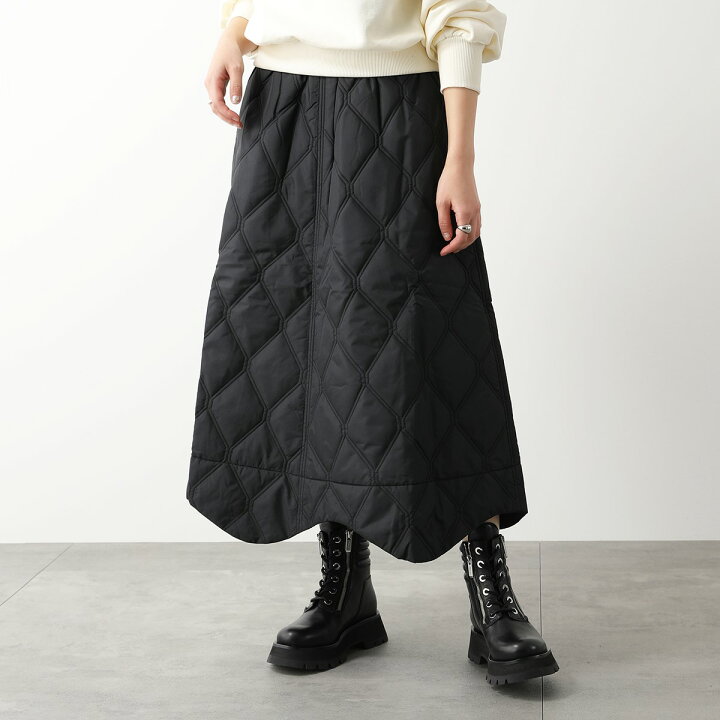 楽天市場】GANNI ガニー フレアスカート Ripstop Quilt Wavy Hem Skirt 