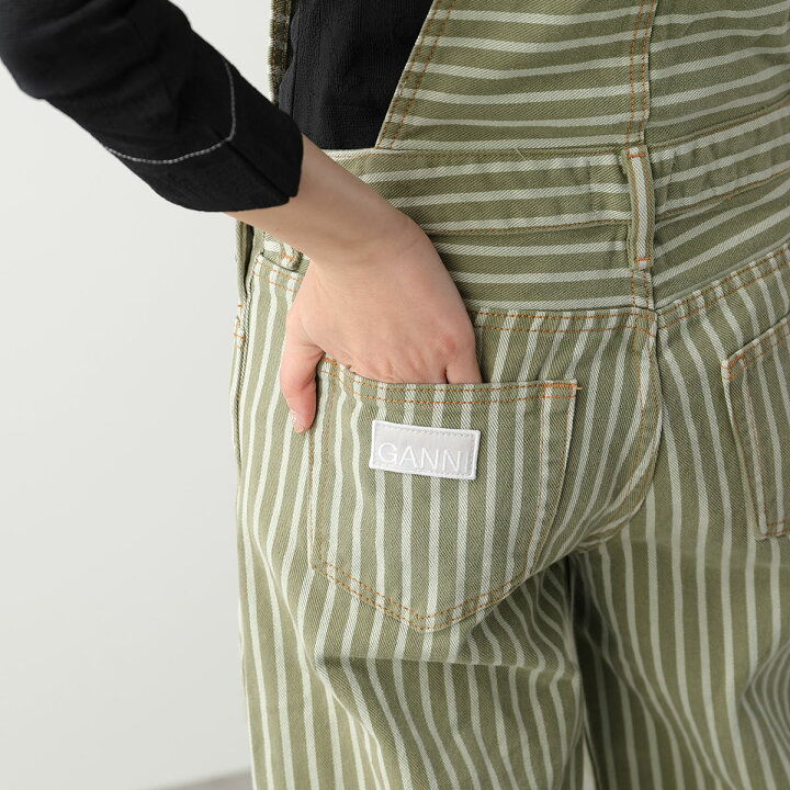 楽天市場】GANNI ガニー サロペット Stripe Denim Overalls J1106 6596 