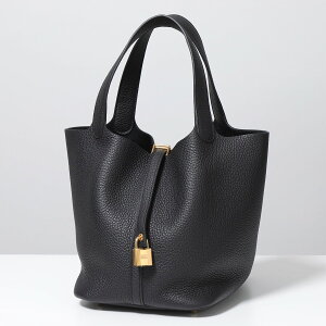 �G�����X �s�R�^�� MM 22 H060991CC HERMES PICOTIN LOCK �s�R�^�����b�N ���f�B�[�X �g�������N���}���X ���U�[ �n���h�o�b�O W���� �J�f�i�t�� �� NOIR/GD �m���[�� �u���b�N �S�[���h����