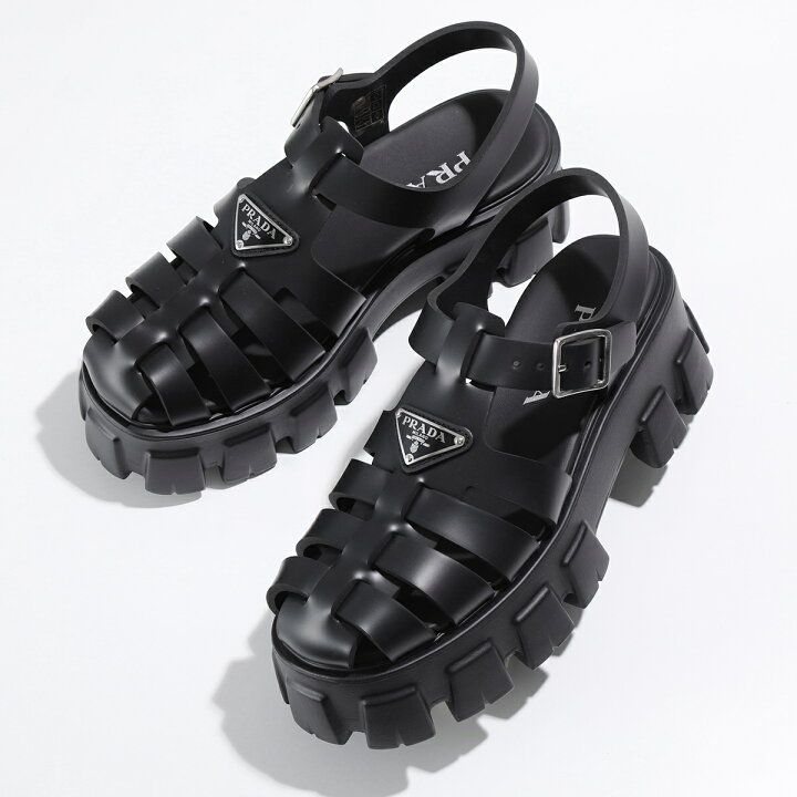 PRADA プラダモノリスラバーサンダル - サンダル 