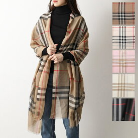 BURBERRY バーバリー ストール GIANT CHECK GAUZE レディース ライトウェイト チェック シルク混ウール マフラー スカーフ カラー6色【cp_fifte】