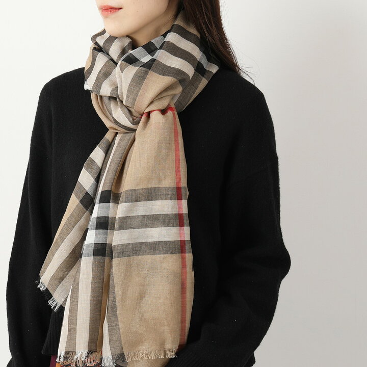 楽天市場】BURBERRY バーバリー ストール GIANT CHECK GAUZE  