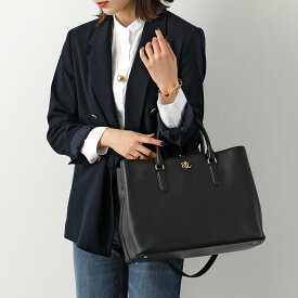 Lauren Ralph Lauren ローレンラルフローレン ハンドバッグ MARCY SATCHEL 431876724 レディース レザー ロゴ 鞄 004/BLACK【po_fifth】