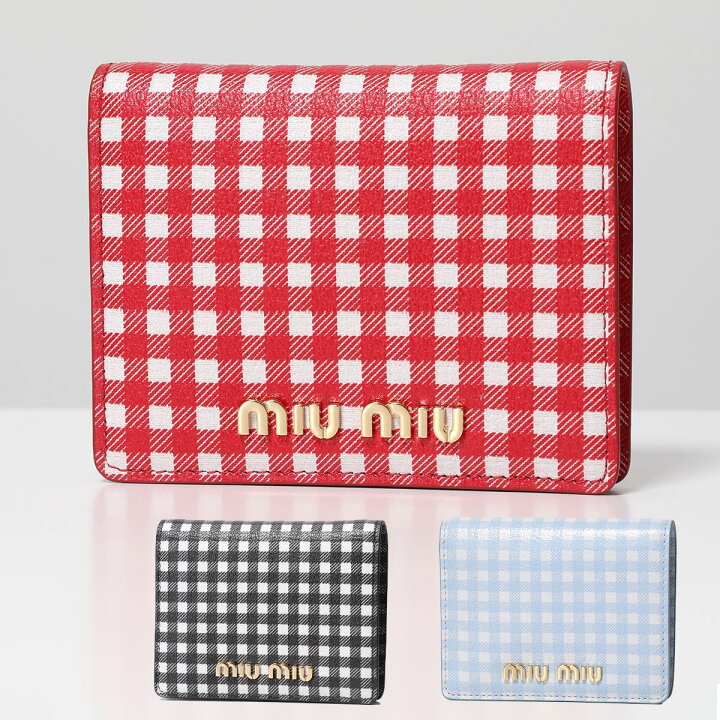 今週大幅値下げ新品未使用品miumiu二つ折りミニ財布マドラスジャガード  