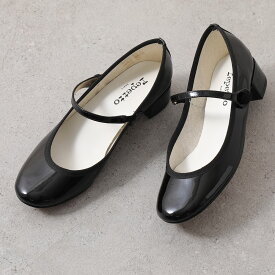 repetto レペット パンプス Rose Mary Jane AD V1413V レディース パテントレザー ストラップ チャンキーヒール エナメル 靴 410/Noir 【NEW SIZE】