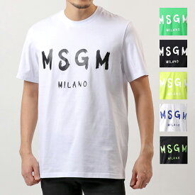 MSGM エムエスジーエム 半袖 Tシャツ 2000 3240 3440 MM510 メンズ カットソー クルーネック オーバーサイズ ペイントロゴT カラー6色