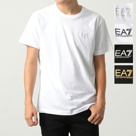 EA7 EMPORIO ARMANI エアセッテ エンポリオアルマーニ Tシャツ 半袖 8NPT51 PJM9Z メンズ クルーネック ラバーロゴ ちびロゴT コットンジャージー カラー4色