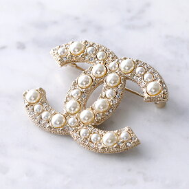 CHANEL シャネル ブローチ A64762 B06258 レディース ココマーク CCマーク ピンバッチ パール ラインストーン メタル ロゴ ND321
