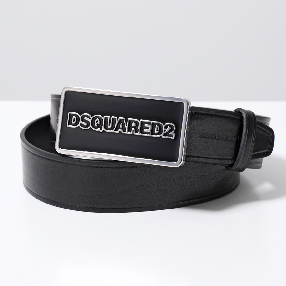 DSQUARED2 ディースクエアード ベルト DSQUARED2 LOGO BELT BEM0434 12904309 メンズ レザー メタル ロゴ  M1484//BLACK+BLACK+BLACK | インポートセレクト musee