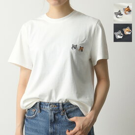 MAISON KITSUNE メゾンキツネ 半袖 Tシャツ BU00103KJ0008 W FOX HEAD PACH レディース クルーネック カットソー カラー2色