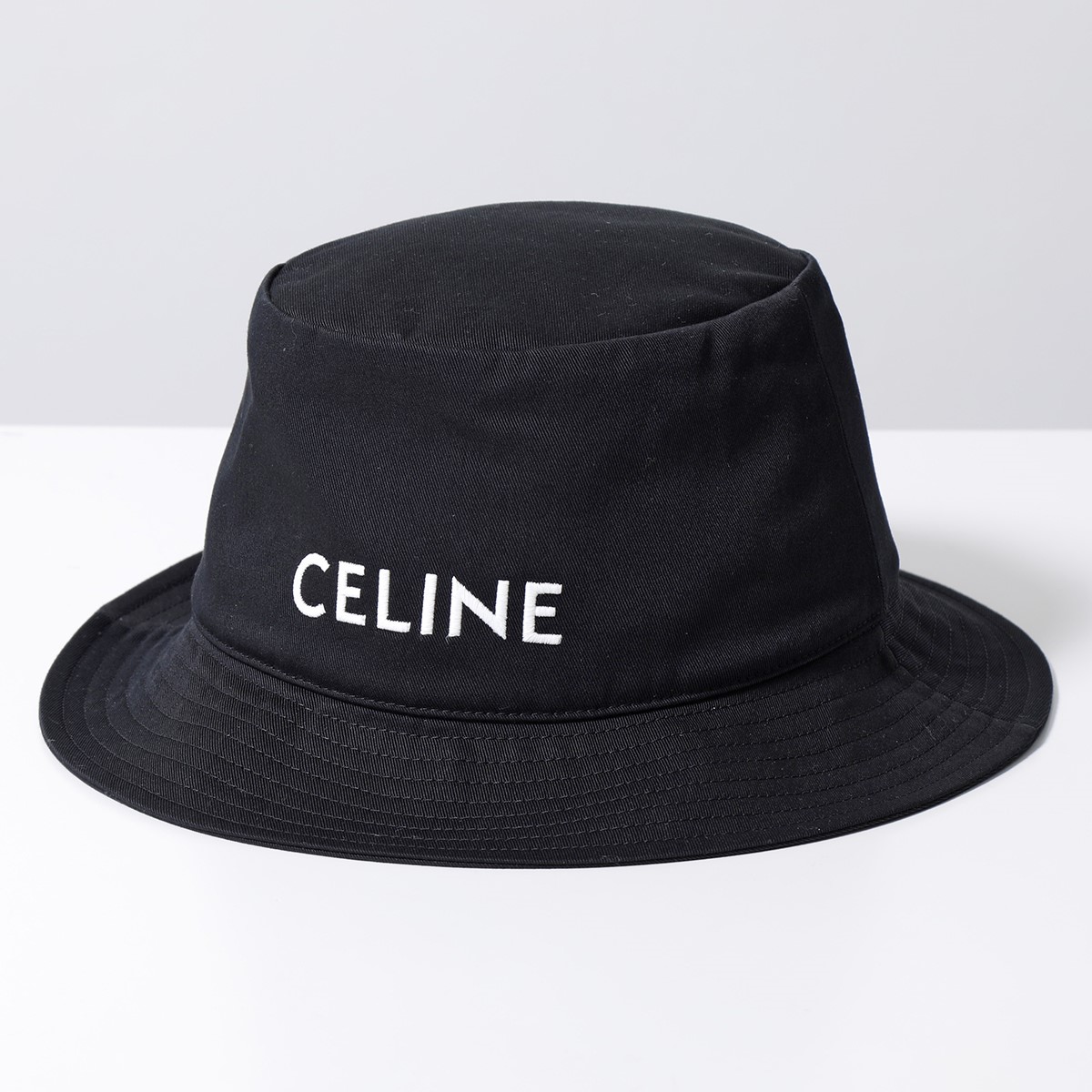 CELINE セリーヌ バケットハット 2AUO4968P.38UB メンズ コットン ロゴ刺繍 帽子 ブラック | インポートセレクト musee
