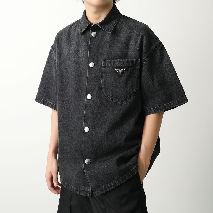 楽天市場】PRADA プラダ デニム 半袖シャツ Denim Short Sleeve Shirt 
