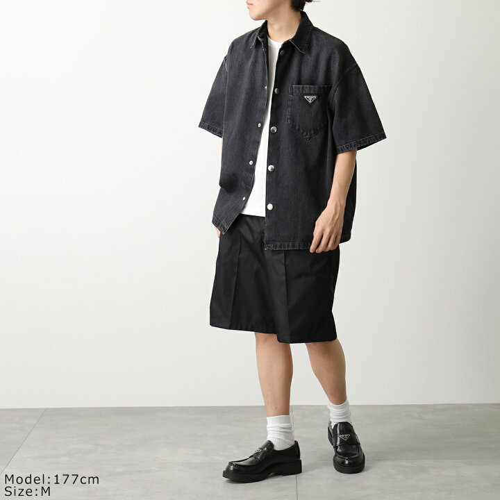 楽天市場】PRADA プラダ デニム 半袖シャツ Denim Short Sleeve Shirt  