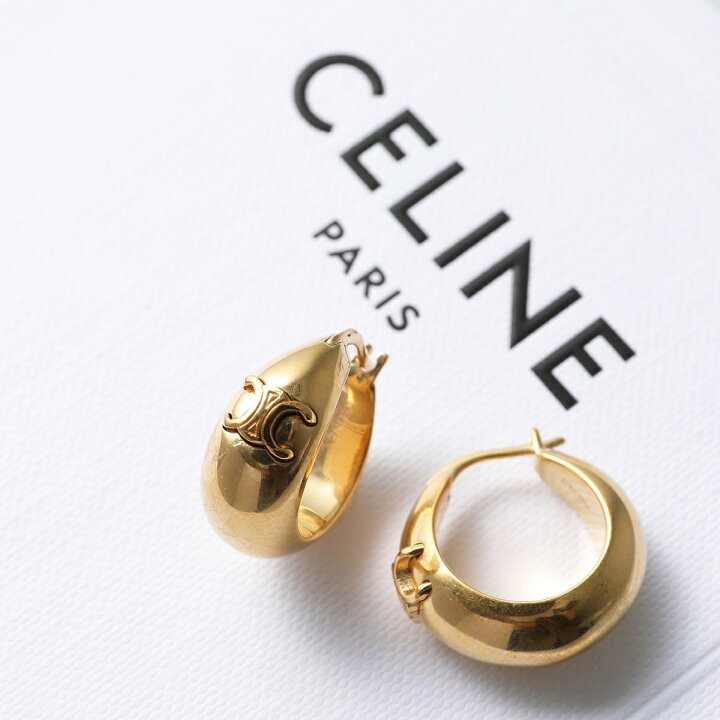 楽天市場】CELINE セリーヌ フープピアス LARGE HOOPS 460HX6BRA.35OR  