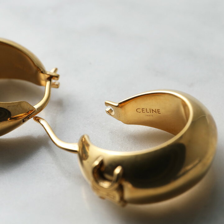 楽天市場】CELINE セリーヌ フープピアス LARGE HOOPS 460HX6BRA.35OR 
