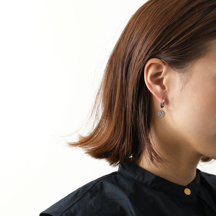 楽天市場】TORY BURCH トリーバーチ ピアス MILLER PAVE HUGGIE HOOP 