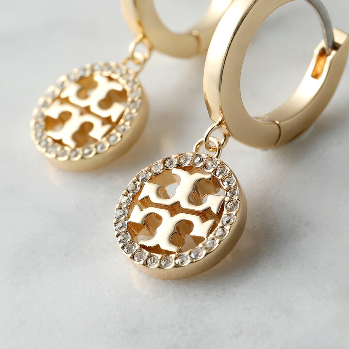 楽天市場】TORY BURCH トリーバーチ ピアス MILLER PAVE HUGGIE HOOP 