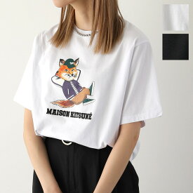 MAISON KITSUNE メゾンキツネ 半袖 Tシャツ DRESSED FOX EASY ドレスド フォックス イージー KW00108KJ0008 レディース ロゴT カットソー カラー2色