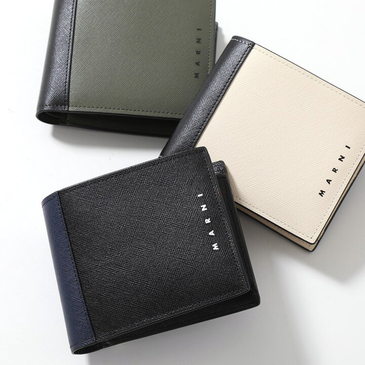 楽天市場】MARNI マルニ 二つ折り財布 PFMI0003L0 LV520 メンズ バイ  