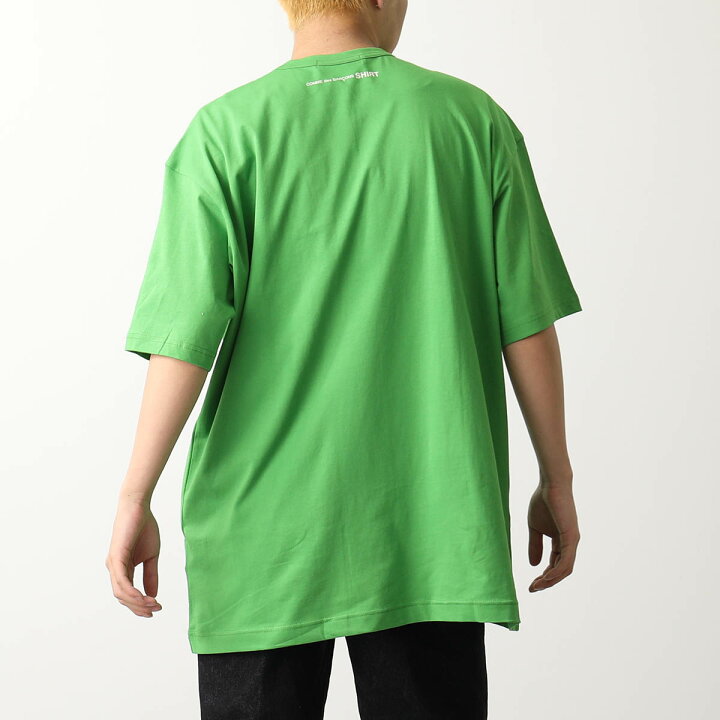 COMME des GARCONS SHIRT(コムデギャルソンシャツ) サイズ:XS 23SS S/Sロゴ コットンジャージ クルーネック 半袖Tシャツ カットソー グリーン FK-T015【中古】【程度B】【カラーグリーン】【取扱店舗BRING福岡天神店】