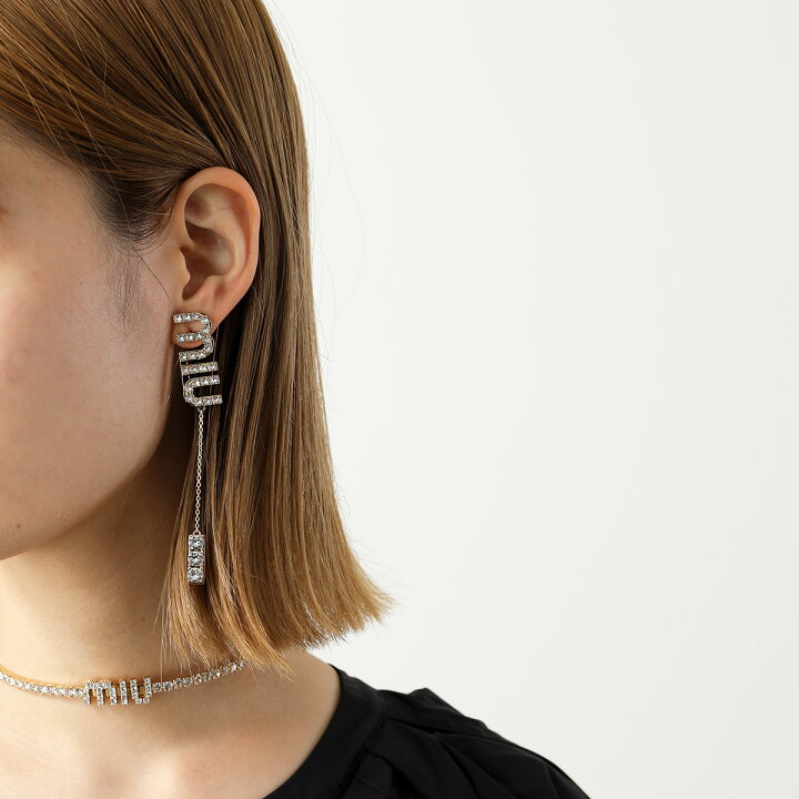 楽天市場】MIUMIU ミュウミュウ ピアス 5JO661 2DNC ピアス ロゴ  