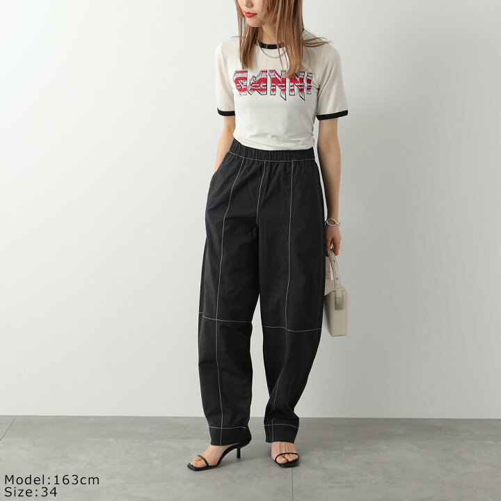 楽天市場】GANNI ガニー カーブパンツ Cotton Crepe Elasticated Curve 