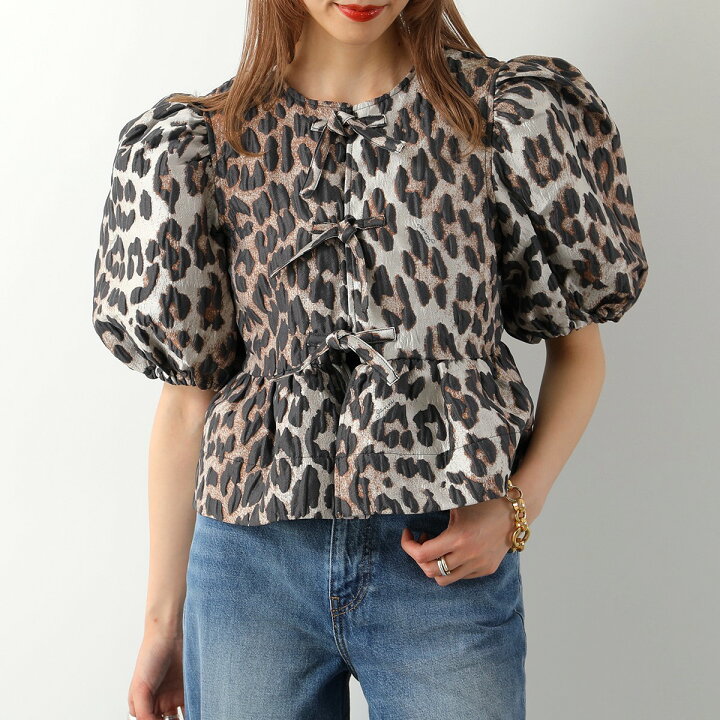 楽天市場】GANNI ガニー ブラウス 3D Jacquard Peplum Blouse F7623 
