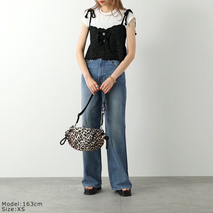GANNI ガニー BLACK 降り積もら リボンビスチェ