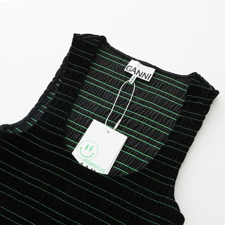 楽天市場】GANNI ガニー タンクトップ Velvet Jersey Smock Top T3345 