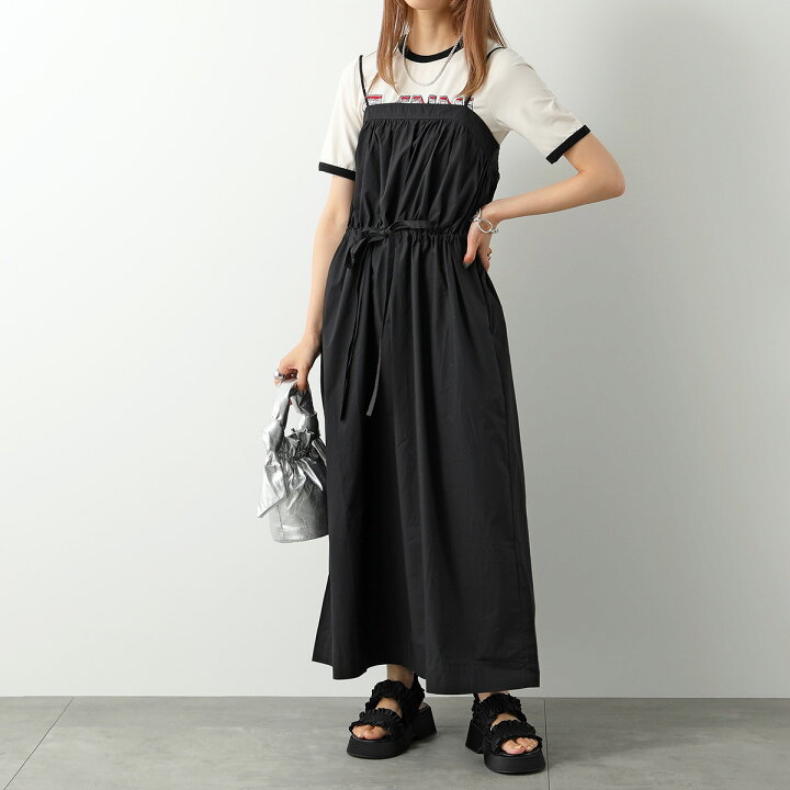 楽天市場】GANNI ガニー ワンピース Cotton Poplin Maxi Strap Dress  