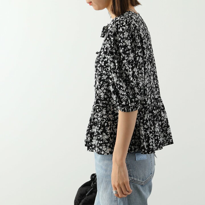 楽天市場】GANNI ガニー ブラウス Printed Crepe Peplum Blouse F7476 