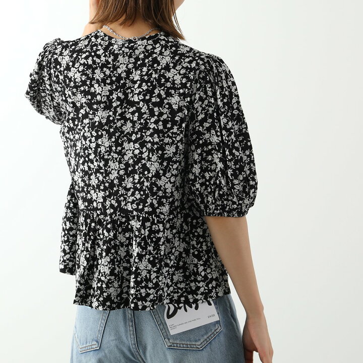 楽天市場】GANNI ガニー ブラウス Printed Crepe Peplum Blouse F7476 