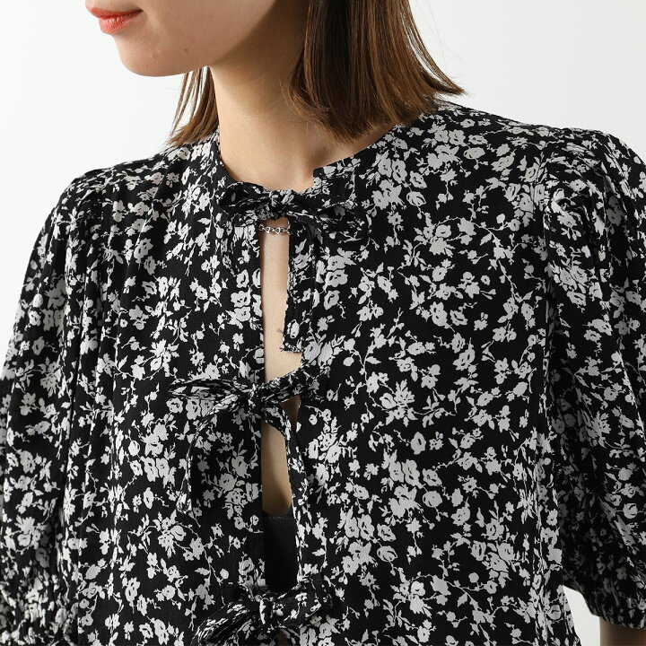 楽天市場】GANNI ガニー ブラウス Printed Crepe Peplum Blouse F7476 
