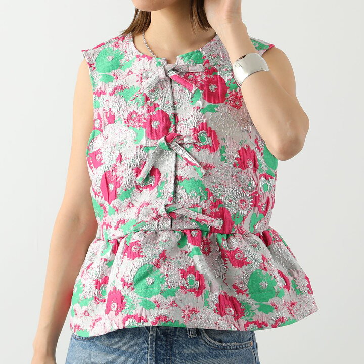 楽天市場】GANNI ガニー ブラウス 3D Jacquard Sleeveless Ribbon 