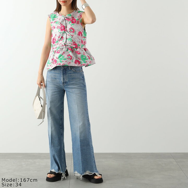 楽天市場】GANNI ガニー ブラウス 3D Jacquard Sleeveless Ribbon 