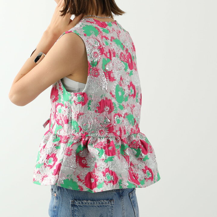 楽天市場】GANNI ガニー ブラウス 3D Jacquard Sleeveless Ribbon 