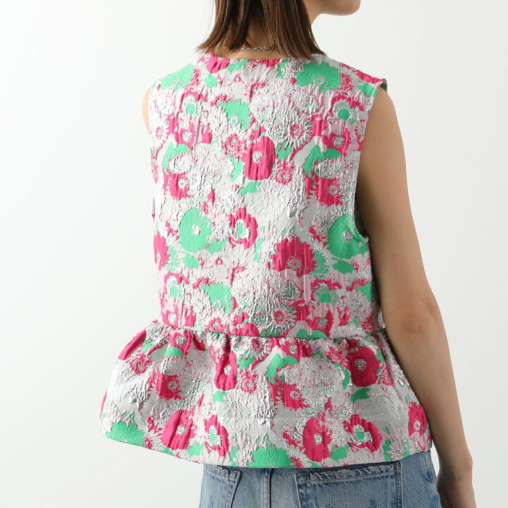 楽天市場】GANNI ガニー ブラウス 3D Jacquard Sleeveless Ribbon  