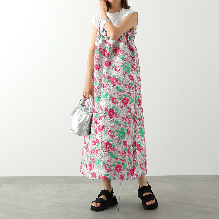 楽天市場】GANNI ガニー ワンピース 3D JACQUARD STRAP DRESS F7449  