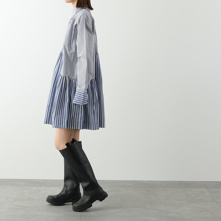 楽天市場】GANNI ガニー シャツ ワンピース Stripe Cotton Wide Mini 