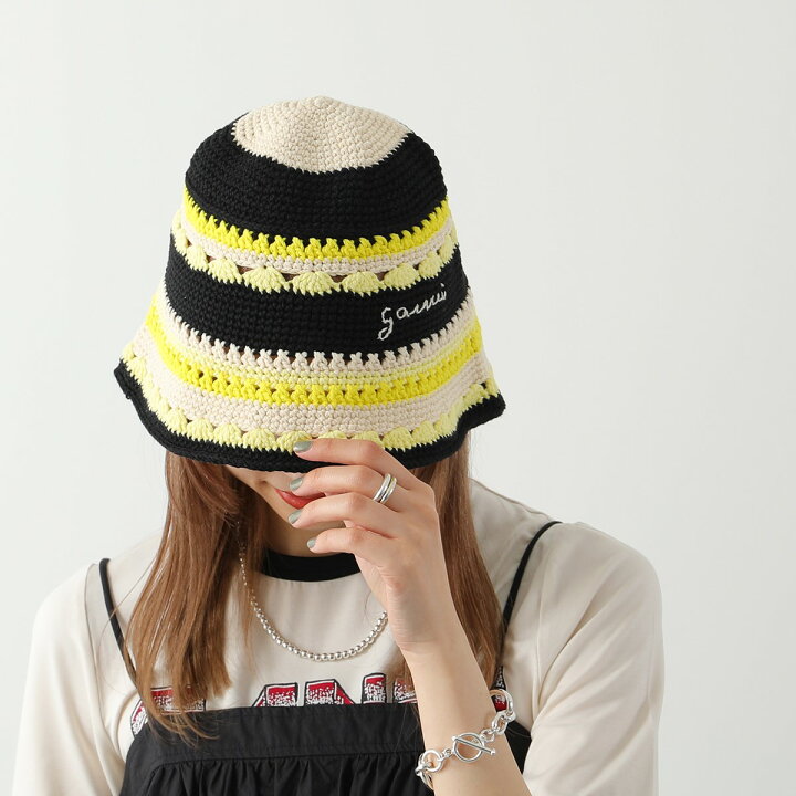 楽天市場】GANNI ガニー バケットハット Cotton Crochet Bucket Hat 