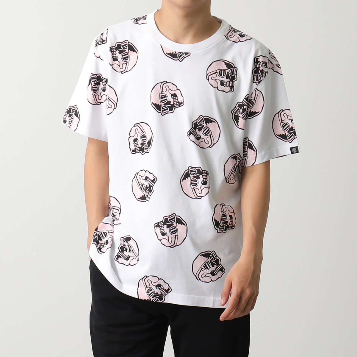 HYDROGEN ハイドロゲン 半袖 Tシャツ PALMS ALLOVER SKULL TEE 320612 メンズ クルーネック コットン スカル  カラー2色 | インポートセレクト musee