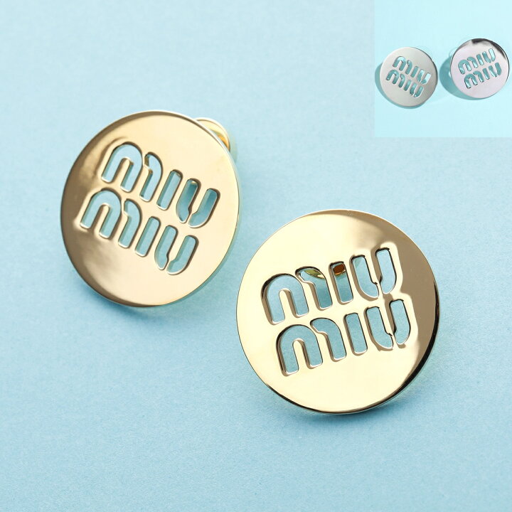 楽天市場】MIUMIU ミュウミュウ ピアス 5JO849 2DTU レディース ロゴ 