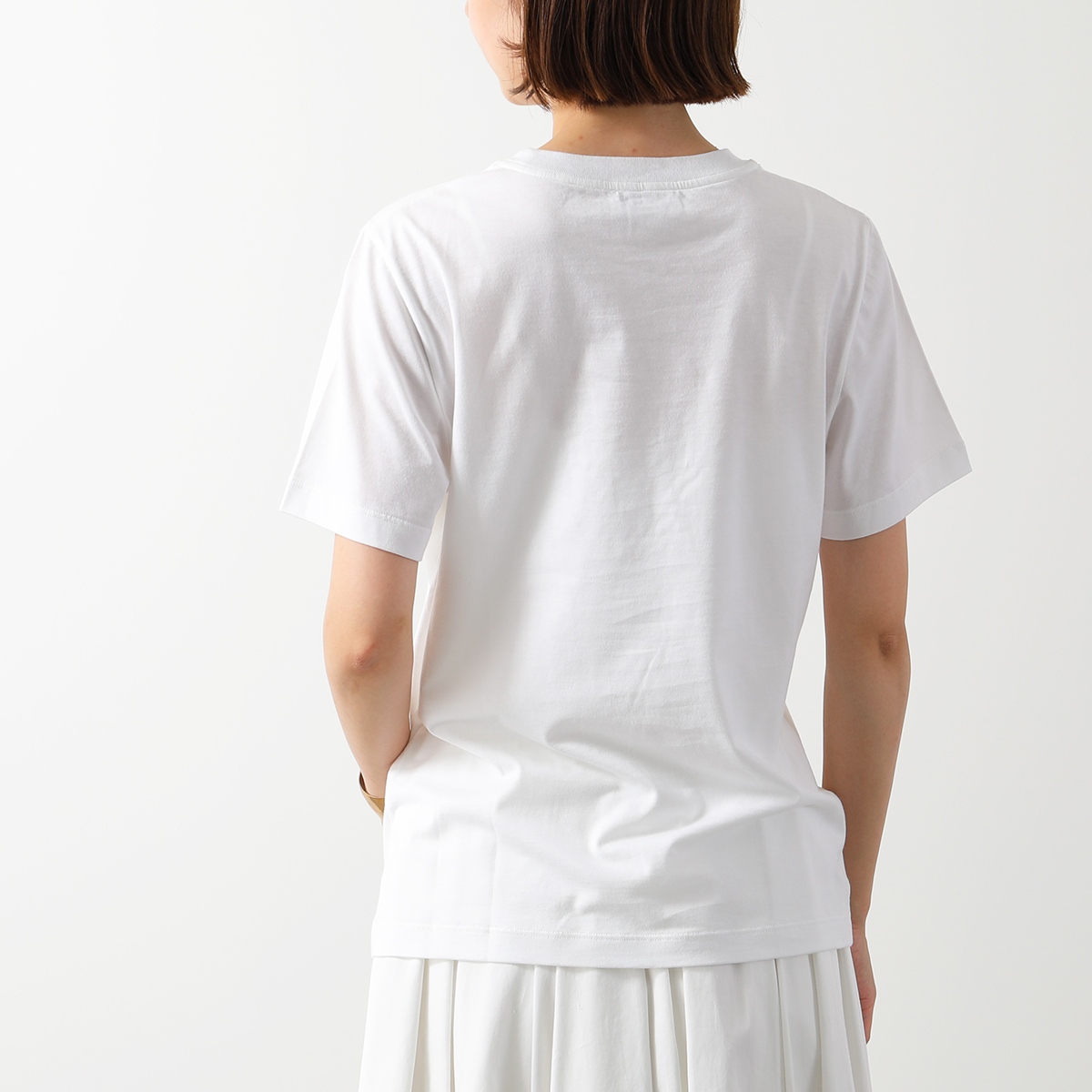 SALVATORE FERRAGAMO フェラガモ Tシャツ 11 C466 H レディース 半袖 カットソー ロゴT コットン クルーネック  ホワイト | インポートセレクト musee