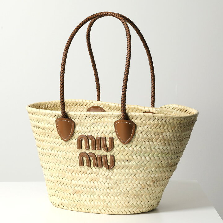 MiuMiu ミュウミュウ ハンドバッグ ラフィア かごバック 関税込 ｜かご  