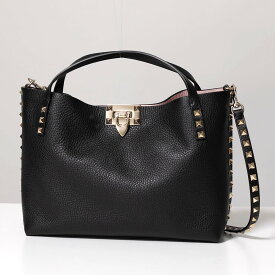 【訳あり】VALENTINO ヴァレンティノ ハンドバッグ 2W2B0K11 VSN レディース レザー ロックスタッズ装飾 ミニポーチ付き 鞄 44A