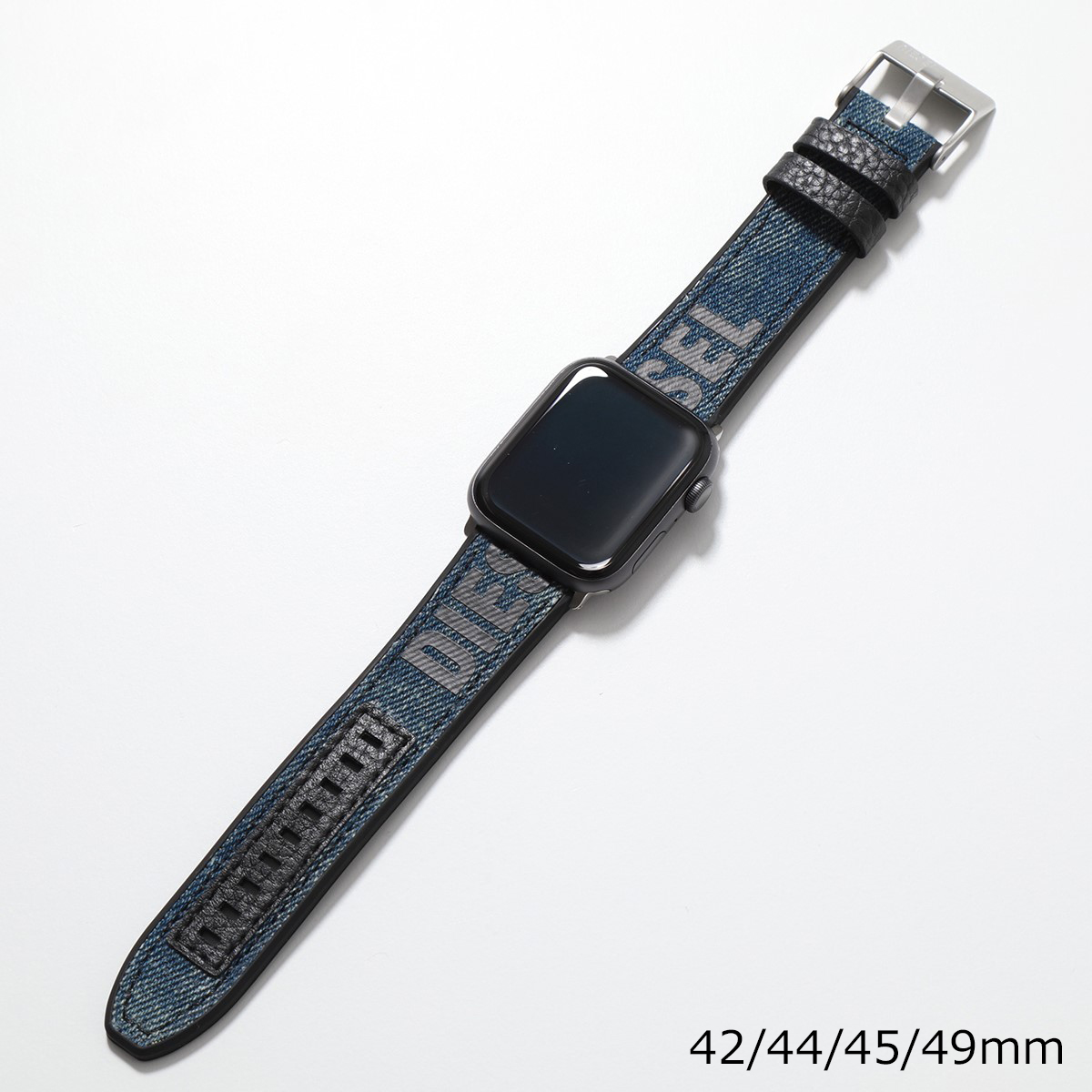 DIESEL ディーゼル Apple Watch Band アップルウォッチ バンド DSS0016 メンズ  ベルト 42mm 44mm 45ｍｍ 49ｍｍ対応 ストラップ デニム ロゴ ブルー