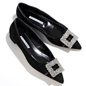 MANOLO BLAHNIK マノロブラニク パンプス TUBERIANFLAT SUEDE DAIM 010 チュベリアン フラット スウェード レディース ジュエルバックル 靴 1/BLCK