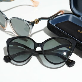GUCCI グッチ サングラス GG1011S レディース GGロゴメタル フォックス型 スモークレンズ メガネ 眼鏡 黒縁フレーム グラデーション カラー2色