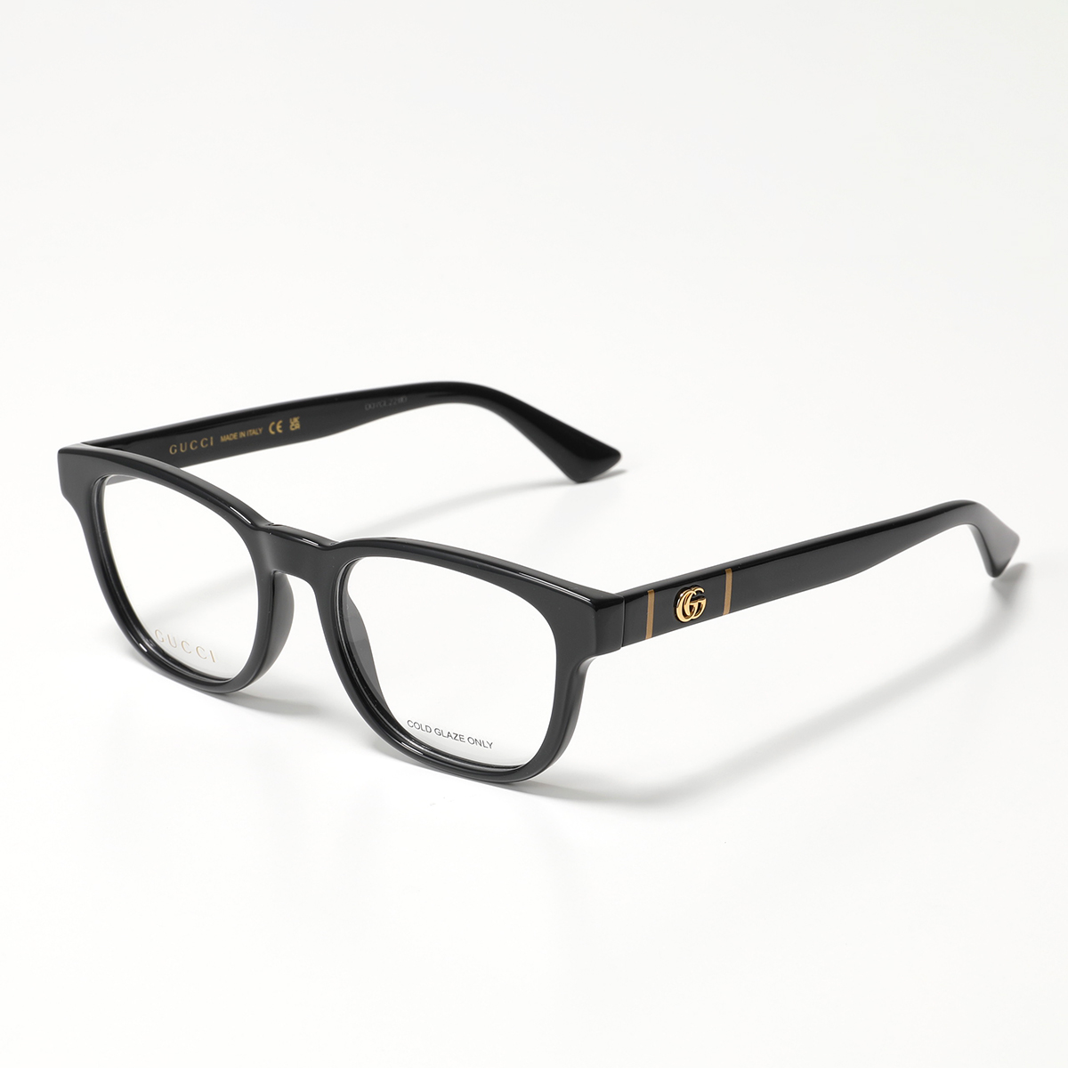 GUCCI グッチ メガネ GG0764O レディース ウェリントン型 眼鏡 フレーム アイウェア めがね GGロゴ 黒縁メガネ  001/BLACKBLACK-TRANSPARENT | インポートセレクト musee